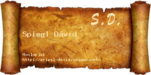 Spiegl Dávid névjegykártya
