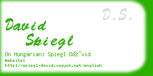 david spiegl business card